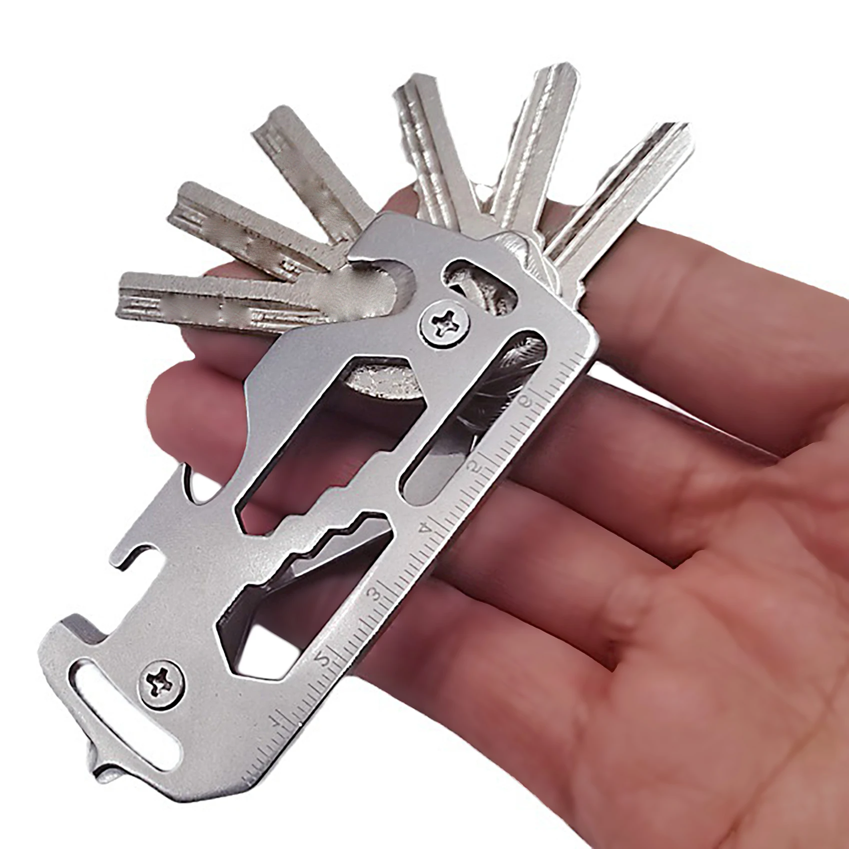 ONE Multi Purpose Biker Stainless Steel Large Clip Buckle Quick Release Hook Wrench Screw Driver Clasp FOB EDC DIY
