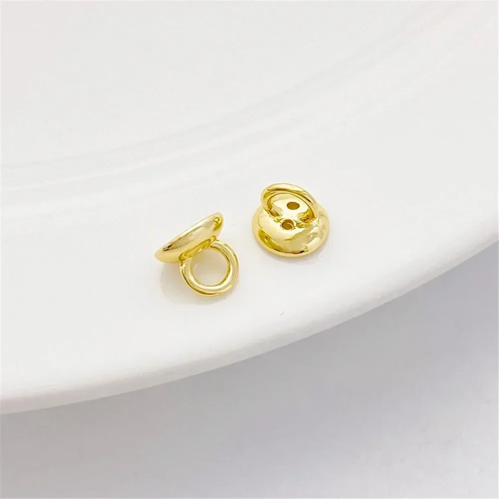 14K Gold Color Buttons, Pearl Caps, Connected Closure Buckles, Handmade DIY String Bracelets, Necklaces, Accessories, Materials