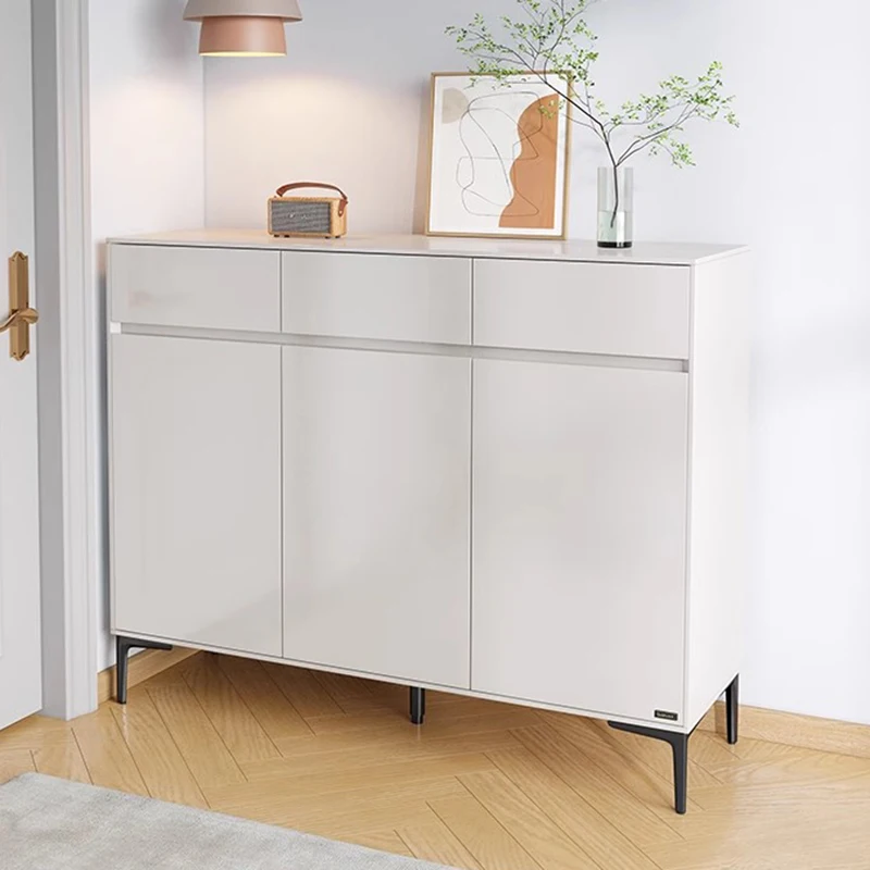 

White Design Shoe Cabinet Modern Aesthetic Accent Unique Nordic Luxury Cute Shoe Shelf Save Space Zapatero Ornaments Home Decor