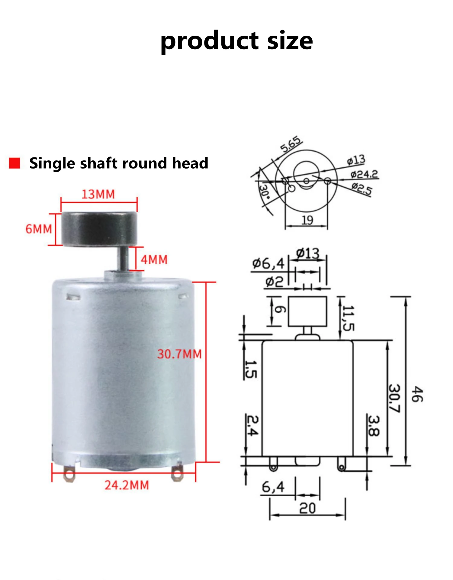 370 DC Vibrationsmotor 6 V 12 V 24 V Hochfrequenzvibrator Exzentrischer Kreissektor Einstellbare Geschwindigkeit CW CCW