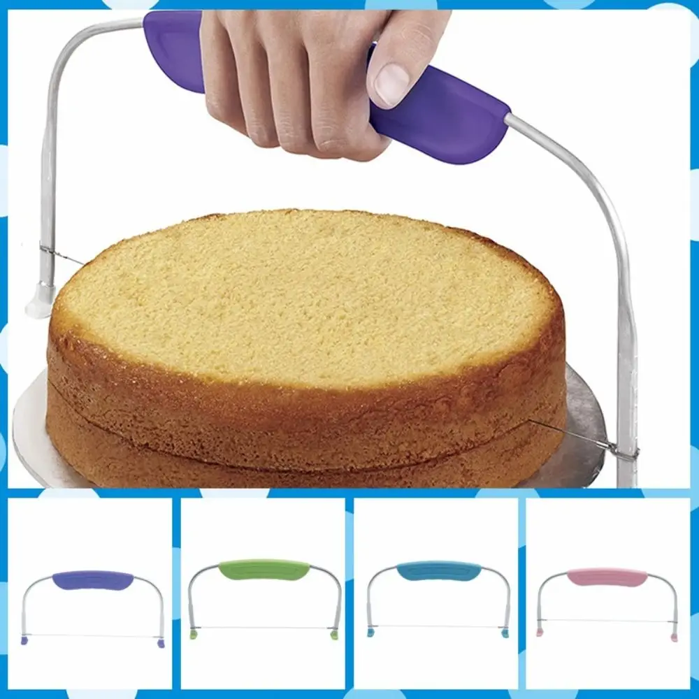 Stainless Steel Cake Cutting Wire Plastic Handle Single Line Cake Leveler Adjustable Height Leveling Cake Slicer Pizza