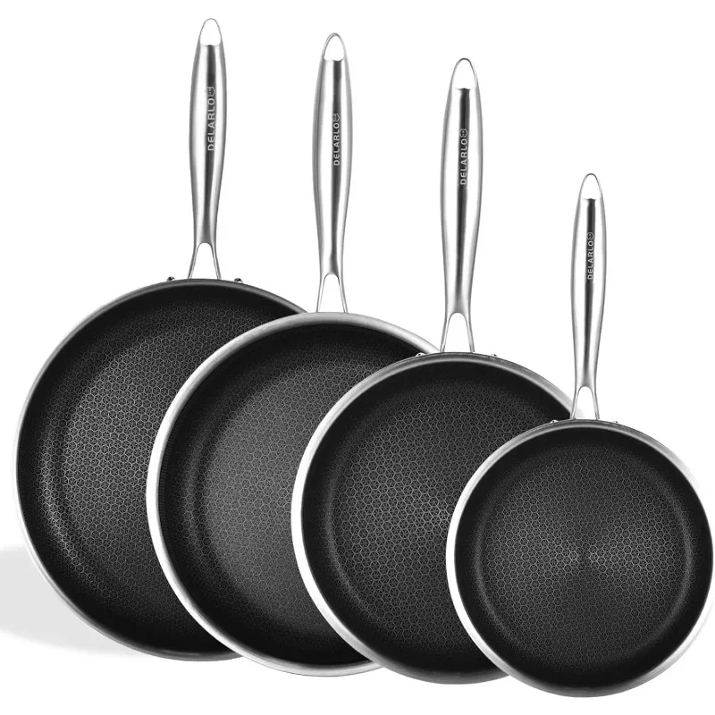 

Stainless Steel Frying Pan set Cooking pan Skillets Oven safe induction skillet pots and pans set Suitable for All Stove