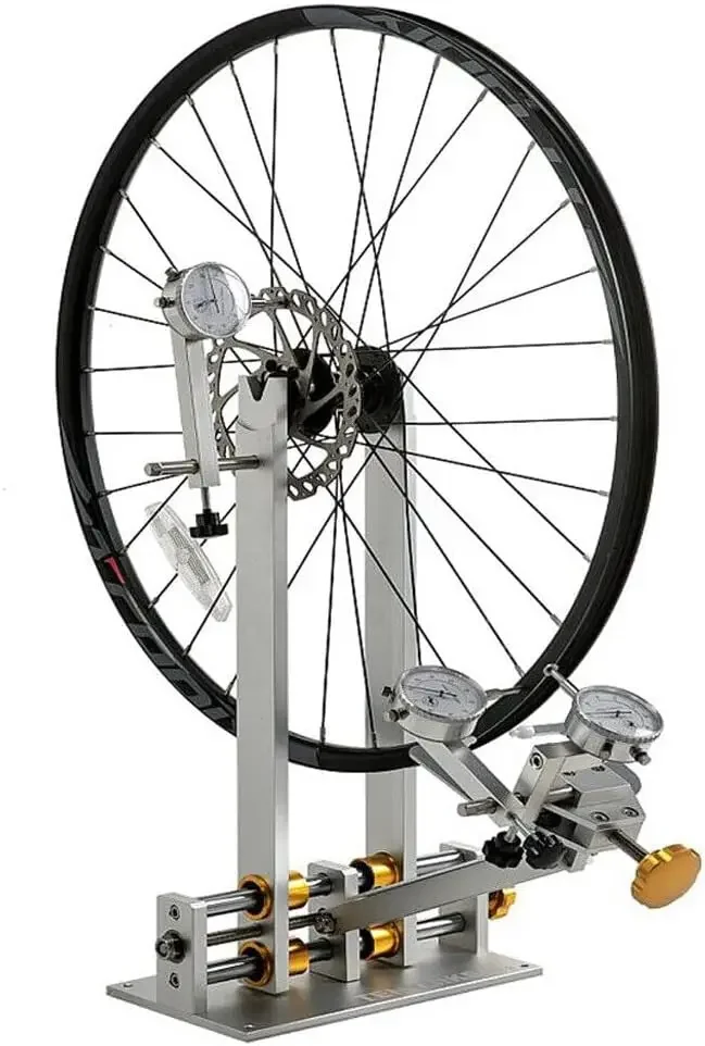 Bike Repair Truing Bearing Stand, Professional Bicycle Wheel Repair Plastic Bearing Bracket Rim Wheel Trimming Repair Tool Kit