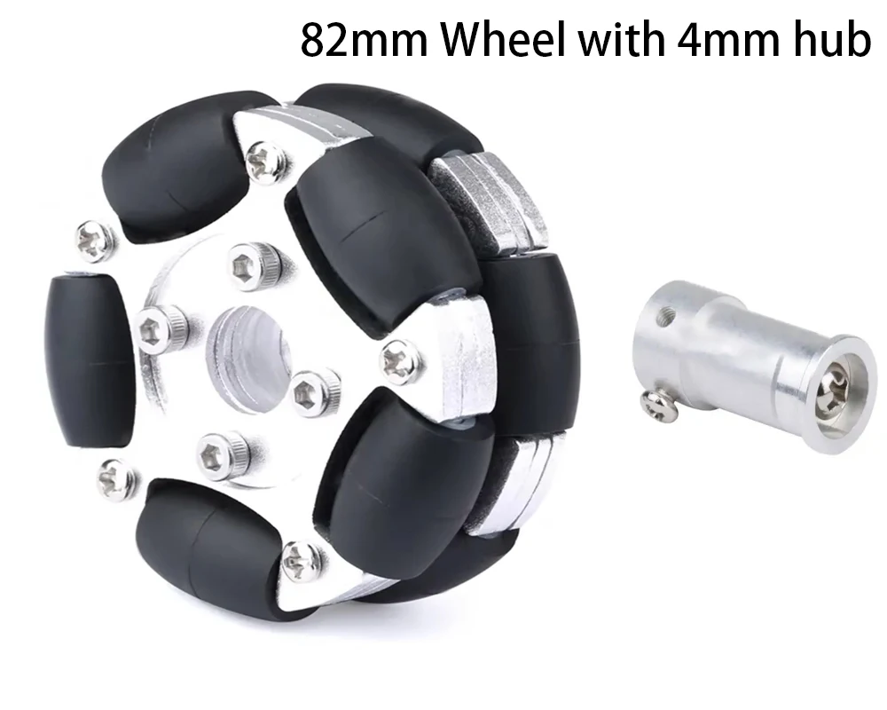 15KG Belasting 82mm Omnidirectioneel Wiel Compatibel 4/5/6/8mm Hub Metalen Fulai Wiel Omni Robot Ros Platform Omnidirectionele Beweging
