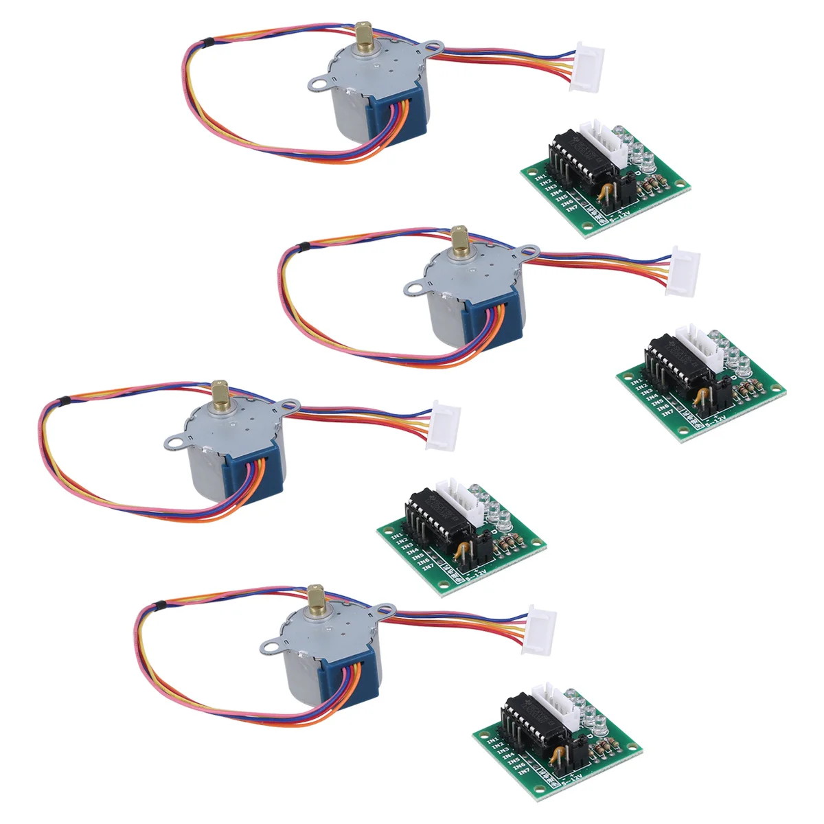 4Sets 5V Stepper Motor Kit Includes Uln2003 Driver Board for Development Board Direct Plug-in Use with Phase Status