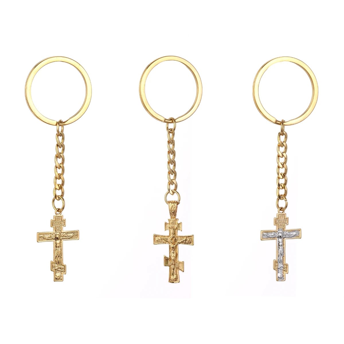 

Russian Orthodox Christianity Church Eternal Cross Keychain Jewelry Russia Greece Ukraine Key Ring