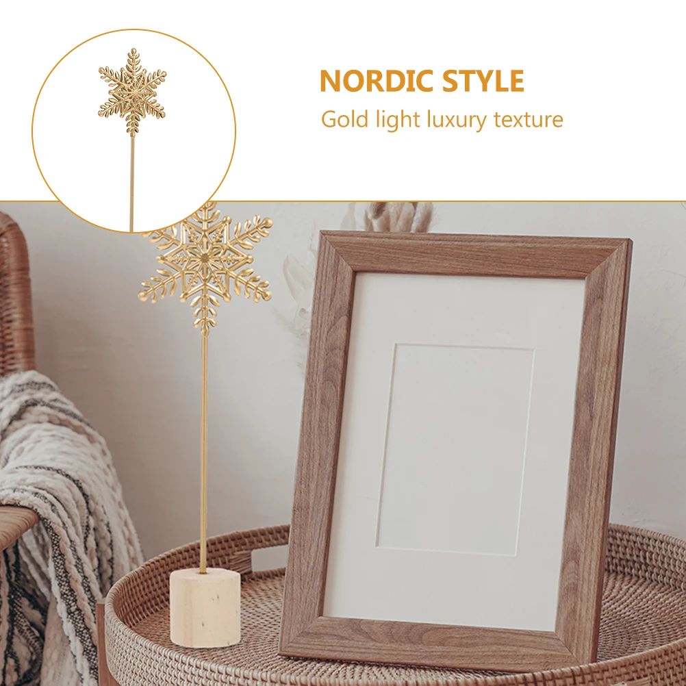 

Snowflake Ornament Decorations Desktop Dining Table Tabletop Household Iron Decorative for Office