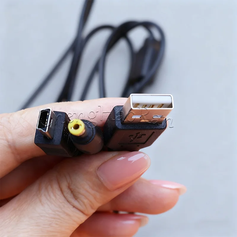 1 Cable de carga USB de 5V USB a CC Cable de carga de energía para PSP 1000 2000 3000 adaptador de conversión tipo C Mini Cable de transferencia de datos USB