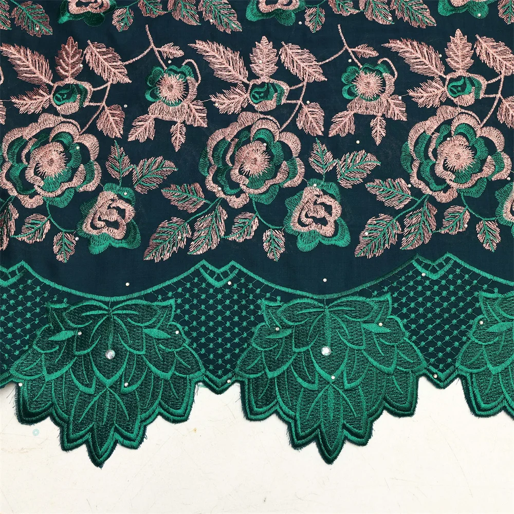 African Dry Cotton Lace Fabric 2024 High Quality Lace Swiss Voile Lace In Switzerland Nigerian Lace Fabrics For Sewing