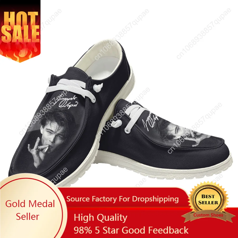 

Leonardo DiCaprio Casual Shoes American Actor Men Woman Flat Shoe Breathable Outdoor Lightweight Footwear Custom Made Shoe