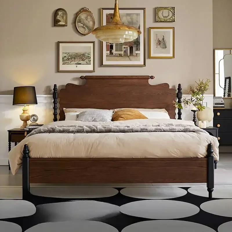 Nordic Queen Double Bed Platform Elegant Pretty Wood Modern Luxury Bed Frame Bases Nightstands Cama De Casal Furniture Home