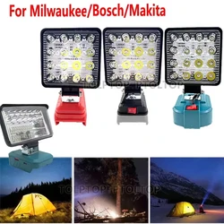 LED Flashlight Outdoors Flood Lights Replacement For DeWalt/Makita/Milwaukee/Bosch 18V Battery Work Light Camping Lighting