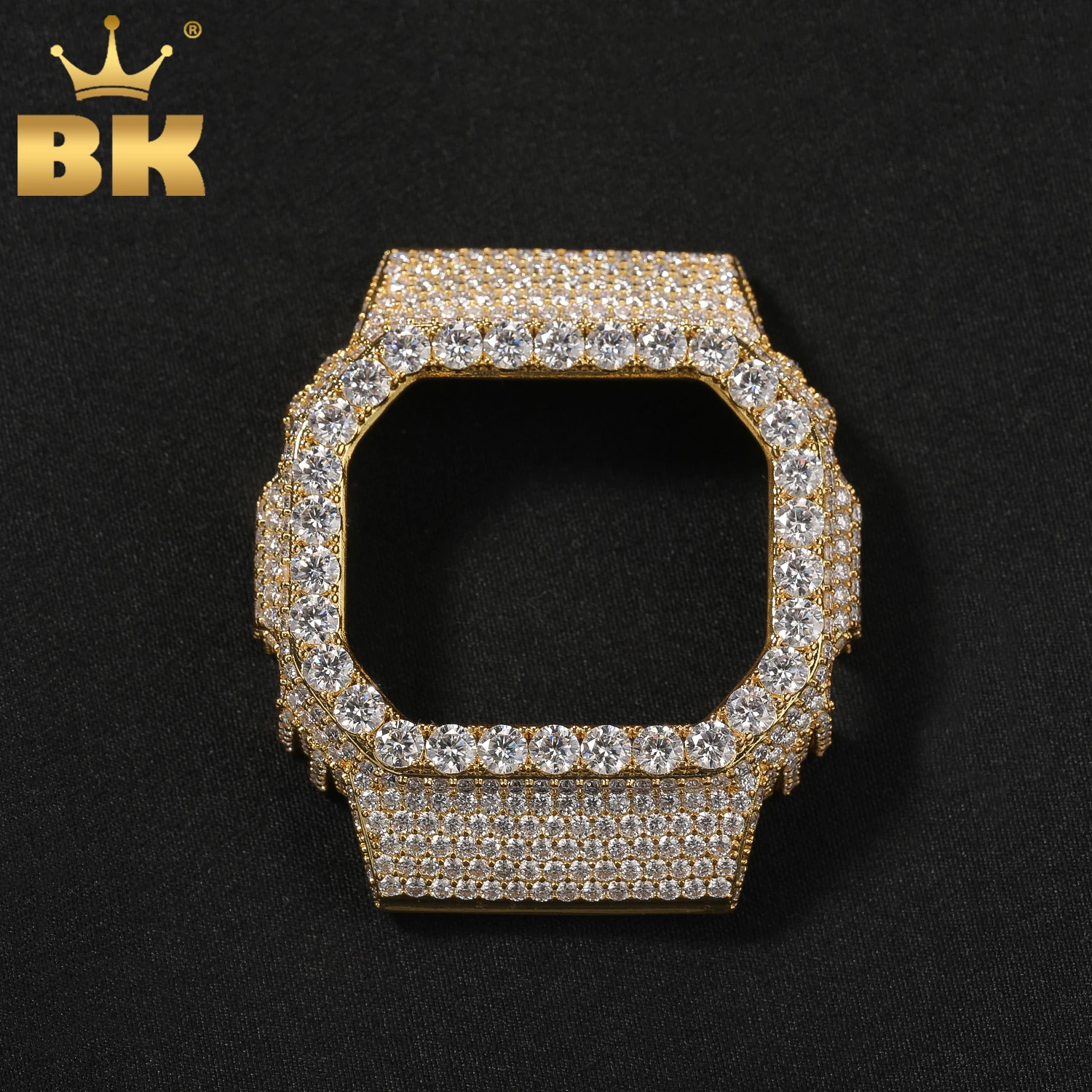 TBTK GRA Certified Moissanite Iced Out Big Round Moissanite Watch Case For DW6900 Hiphop Watch Case Replacement Parts