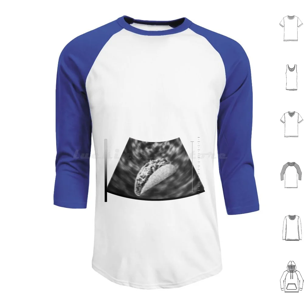 Taco Ultrasound-Food Baby Shirt Hoodie Cotton Long Sleeve Food Baby Taco Tacos Mexican Food Pregnancy Humor Funny Food Baby