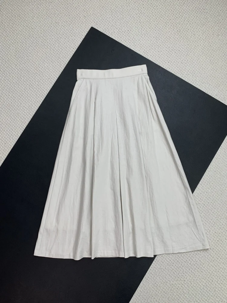 

Летние юбки 2025 Высокая мода женская тонкая льняная юбка