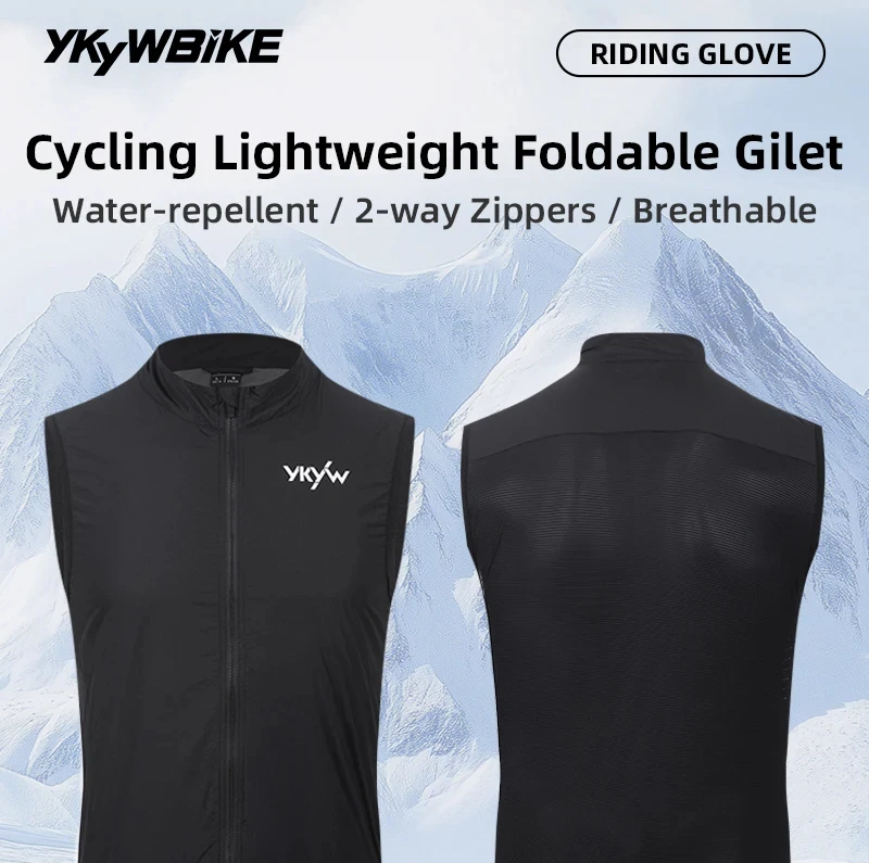 YKYWBIKE 2026 Herren Radfahrweste Wasserabweisend Winddicht Atmungsaktiv Leicht Ärmellose Weste Rennrad Fahrrad Windbreaker – Detail 12