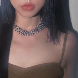 New Punk Gothic Exaggerated Heavy Metal Big Thick Chain Choker Collar Necklace Women Goth Fashion Night Club Jewelry