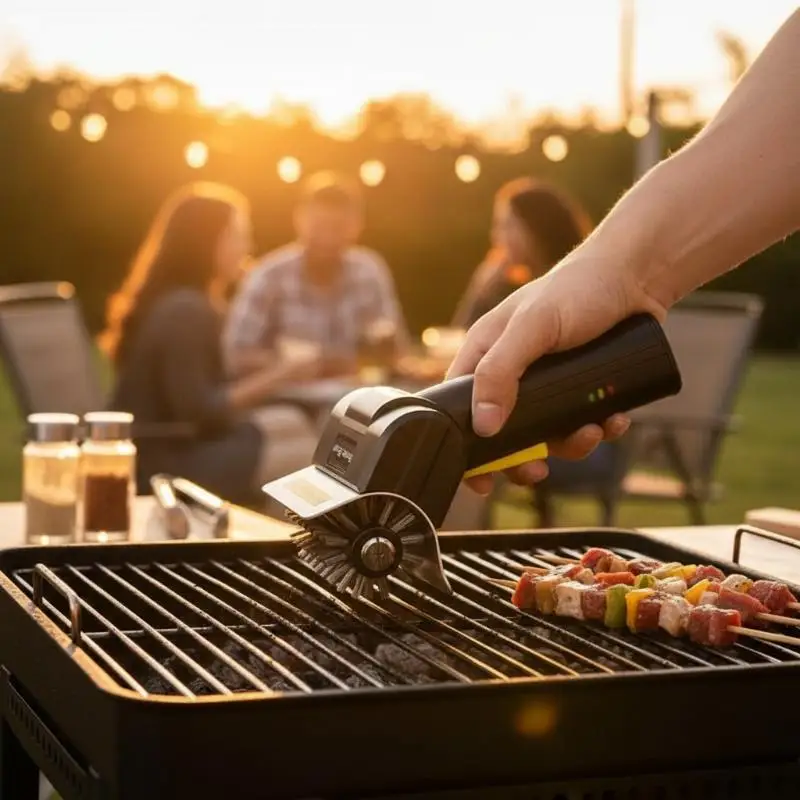 Electric Grill Brush High Speed Handheld Rechargeable BBQ Cleaning Brush for Family Gathering Backyard BBQ Party