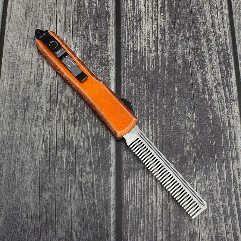 UT Tactical Beard Comb Custom OTF Excellently Designed Stone Washed Aviation Aluminum Handle Pocket Cool EDC Tools