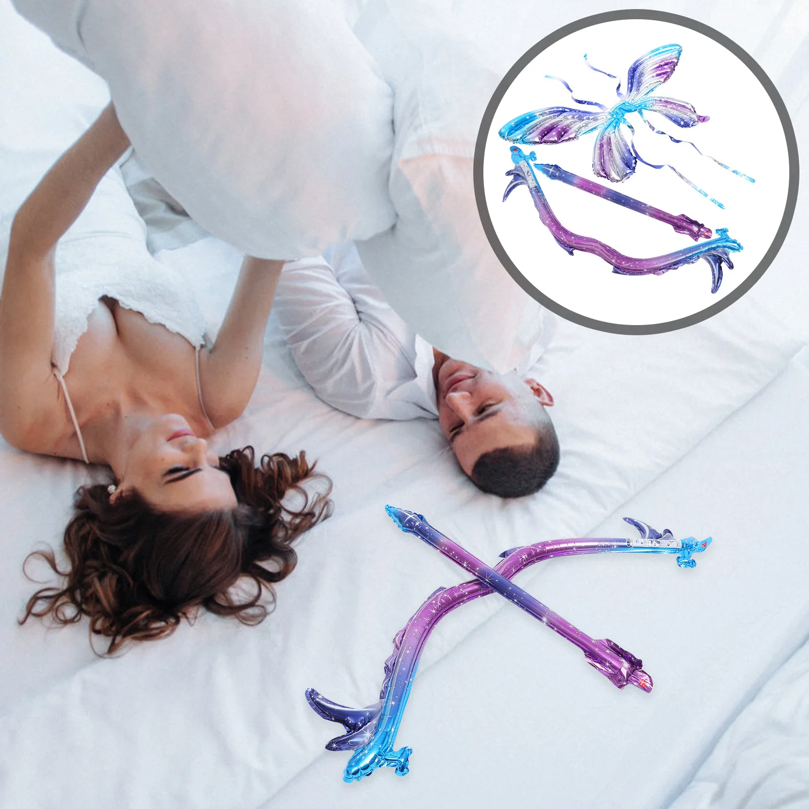 1 مجموعة أجنحة الفراشة القوس السهم بالونات الألومنيوم احباط زينة الحفلات عيد ميلاد صور الدعائم أجنحة الجنية الإمدادات #6