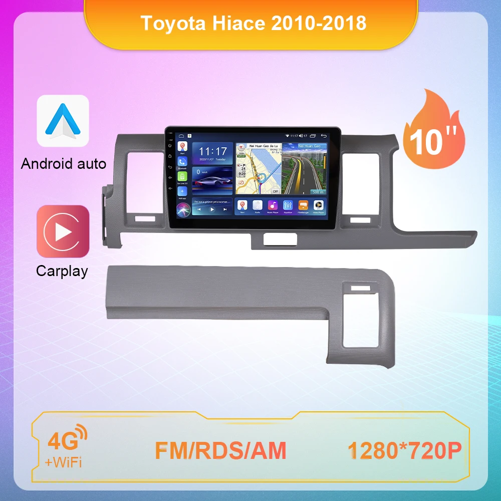 Car Radio Player For Toyota Hiace 2010-2018 Automotive Multimedia Auto GPS 4/8 Core Stereo Video Navigation DSP Carplay Audio