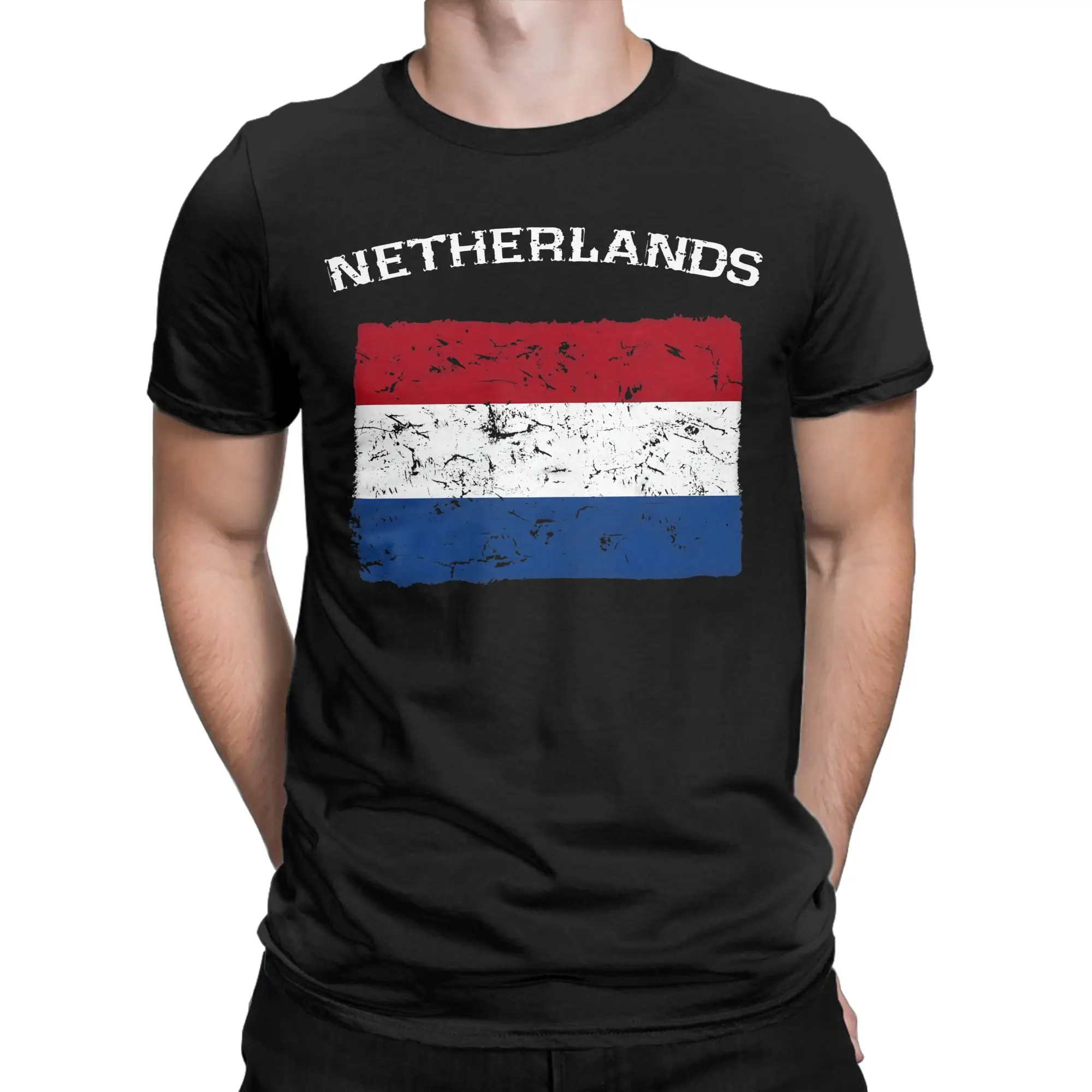 Netherlands Dutch Flag T Shirt Beach  Cotton T-Shirts For Men Casual Tshirt Short Sleeves Vintage Tees