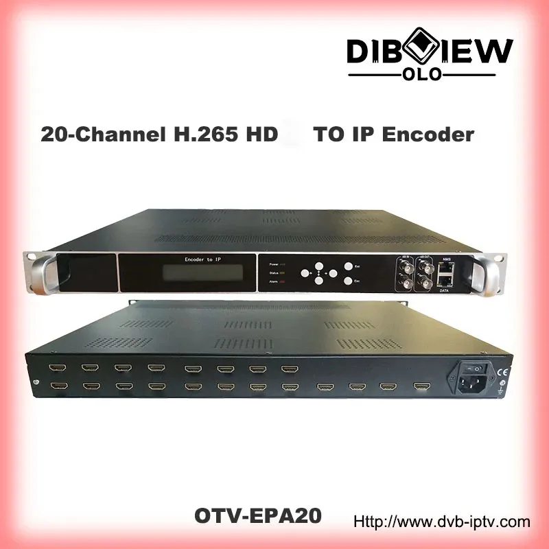 Dibview OTV-EPA20 H265 H264  HEVC 20-Ch HD HDMI-compatible TO IP ASI Encoder Digital TV Headend System