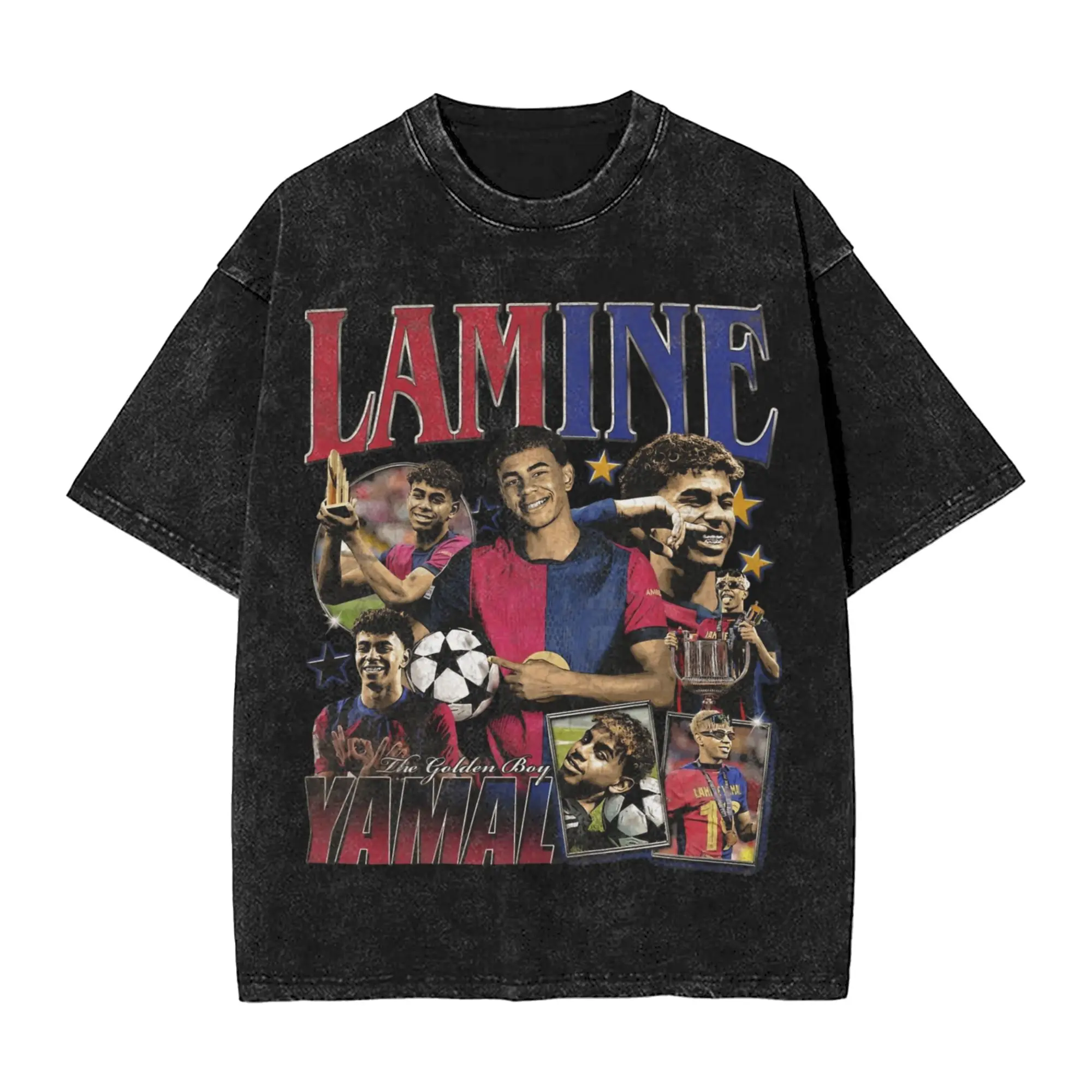 Washed T Shirt Lamine Y-Yamal Hip Hop T-Shirts Harajuku Football Soccer Streetwear 100% Cotton Printed Tops Tops Tees Men Women