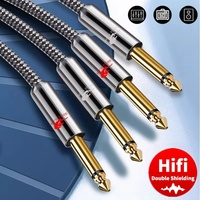 Dual 1/4 Inch TS Mono 6.35mm to 2x 1/4'' Male Audio Cable for Amplifier Mixer Electric Guitar Synthesizer Keyboard Shielded Cord