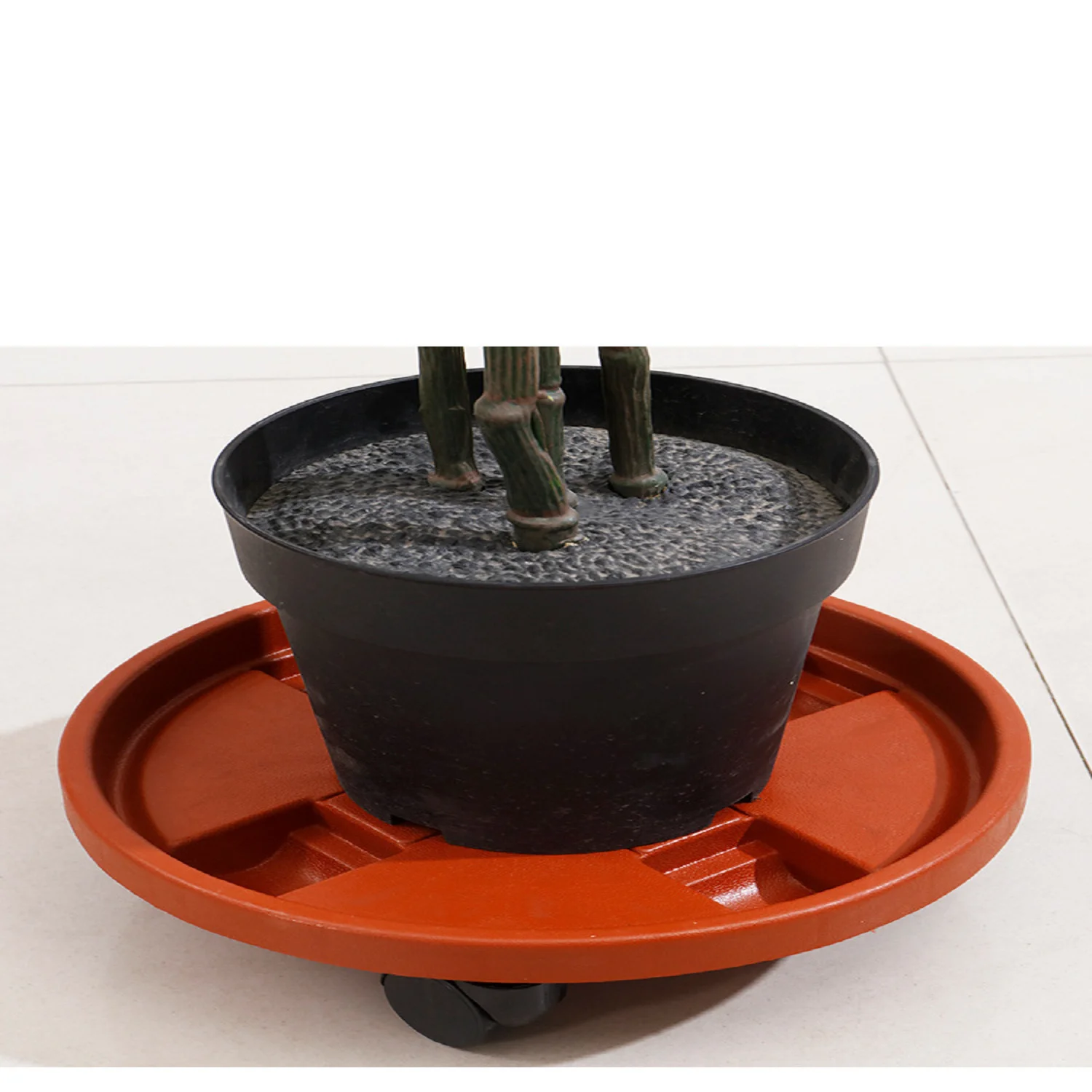 1Pc Circular Flower Pot Tray Thickened Mobile Universal Wheel Heavy Rolling Flower Pot Base for Indoor and Outdoor Balcony
