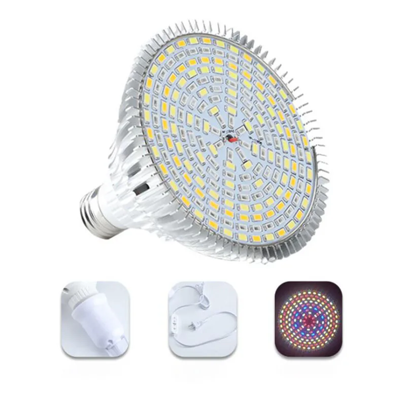 180W LED flower Plant Grow Light Bulbs Full Spectrum Timing 184 Veg Growtent Growing Phyto Lamp Indoor Greenhouse Planter S1