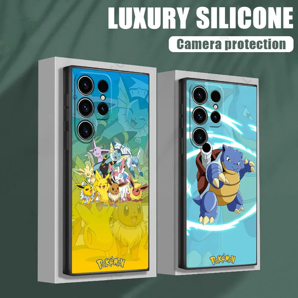 Pokemon Pikachu Blastoise Anime Phone Case For Samsung Galaxy S24 Ultra Case S23 S21 S20 FE S22 9 Plus Note 20 10 Silicone Cover