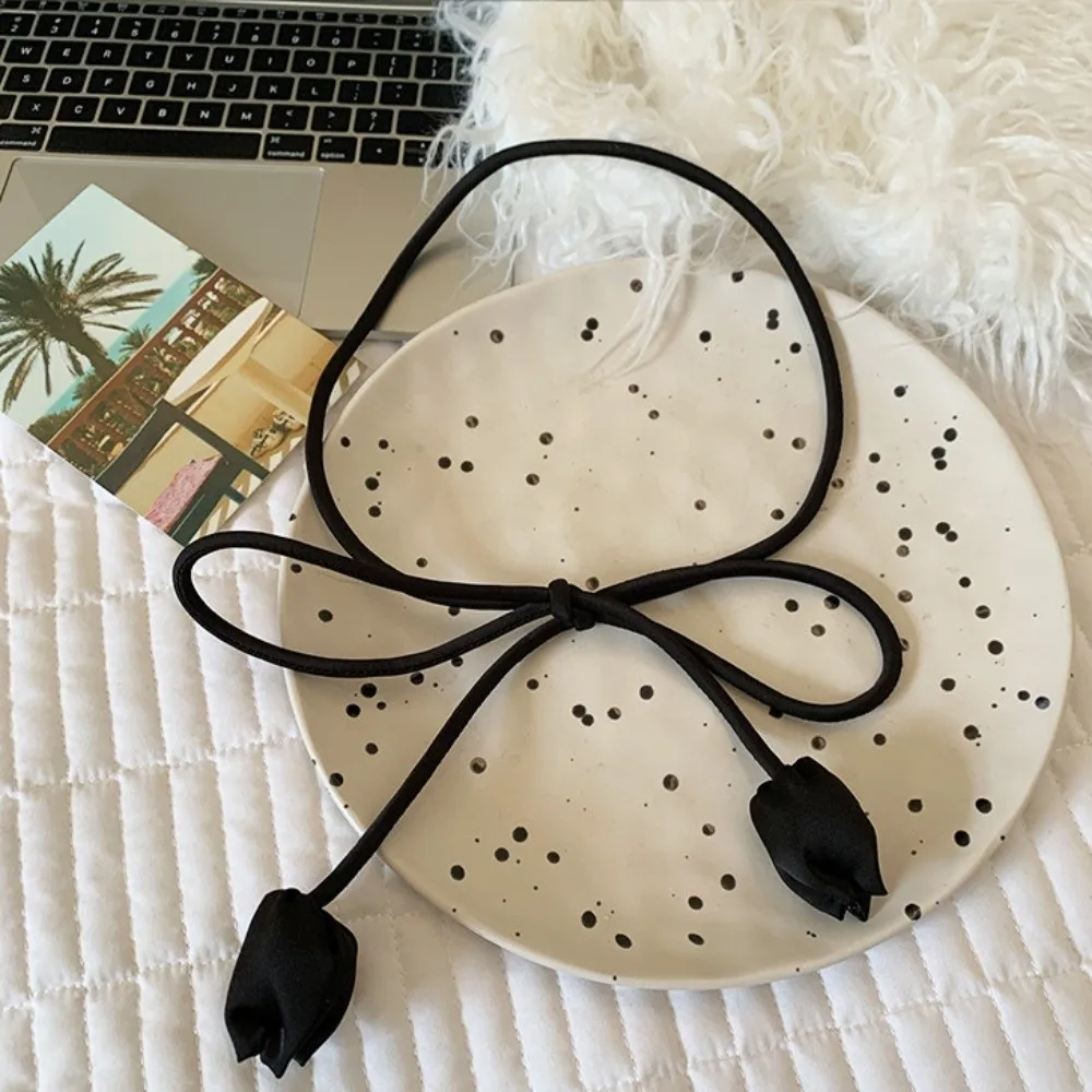 Unico cinturino in pelle PU con cordino a tulipano, lungo e sottile, annodato, cintura per abito, forma rotonda, allacciatura, fiore, corda in vita, abito da donna