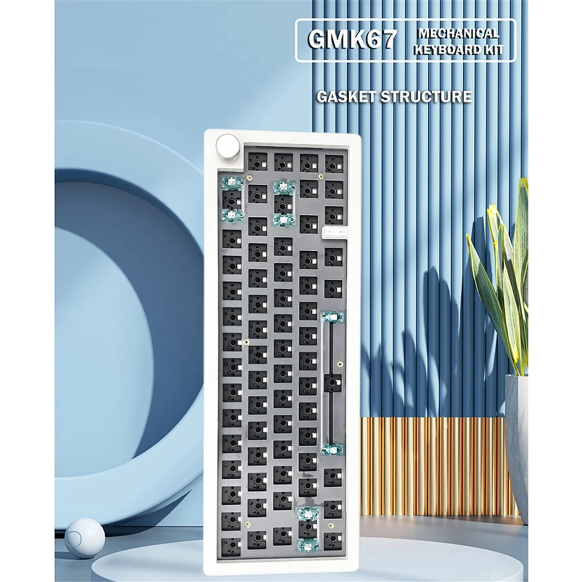 

AB01 GMK67 Mechanical Keyboard Kit Hot-Swappable 3-Mod Bluetooth 2.4G Wireless RGB Backlit Gasket Structure Keyboard Black