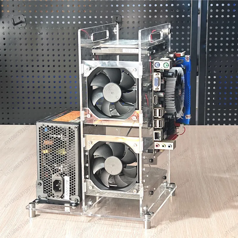 Clear Acrylic Open Frame NAS Hard Disk Rack 3.5