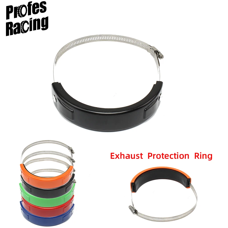 100mm-140mm Exhaust Protector Motorcycle Universal Oval Can Cover Round Exhaust Guard Cover Exhaust Protector Pipe Fixing Rings