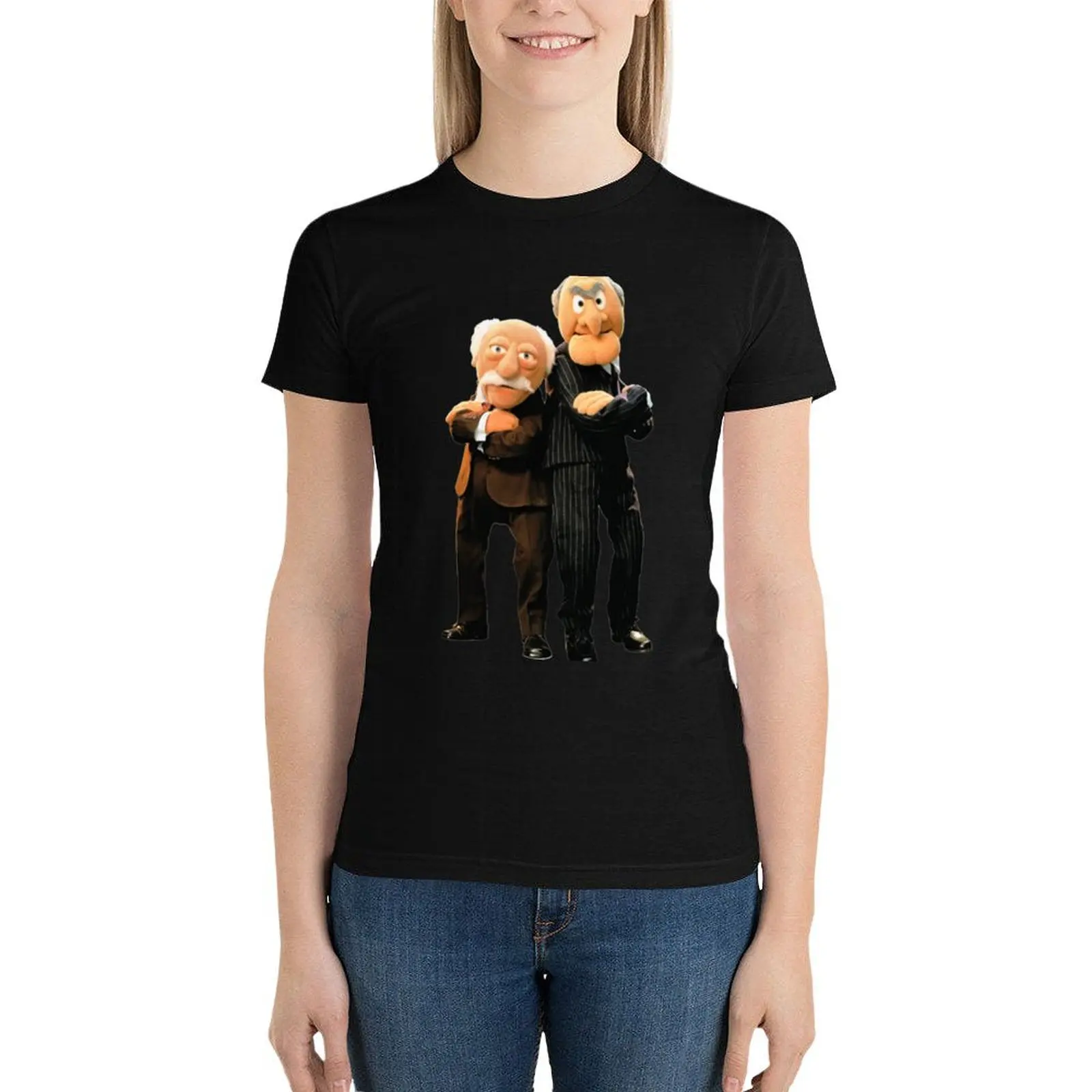 Statler and Waldorf 2 T-Shirt Blouse female lady clothes aesthetic clothes black t-shirts for Women