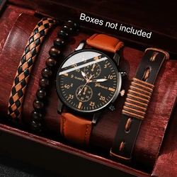 New Hip Hop Mens Fashion Watches Luxury Male Clock Wristwatch Sport MensWrist Watch Bracelet Set Relogio Masculino