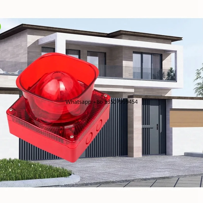 

Fire Sound and Light Alarm Horn Outdoor AC 220V and DC 24V Dual Supply Fire Alarm Strobe Siren