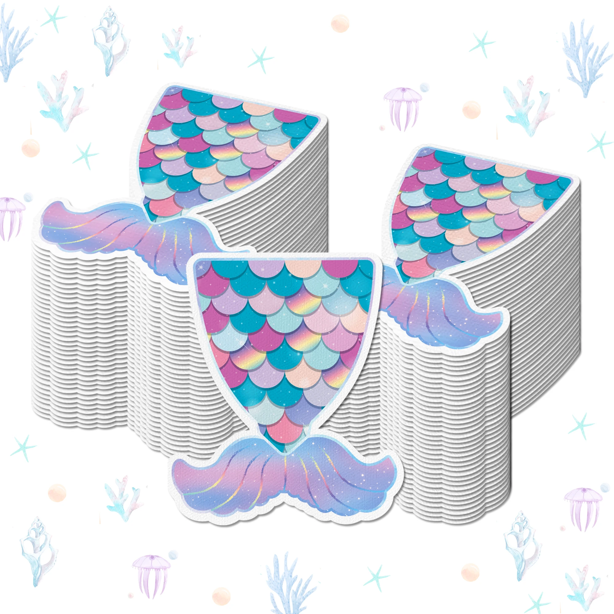 20/40 Stück Meerjungfrauenförmige Einweg-Servietten für Hochzeit, Geburtstag, Party, Abendessen, Papier-Tissue, perfekt für Babyparty-Zubehör