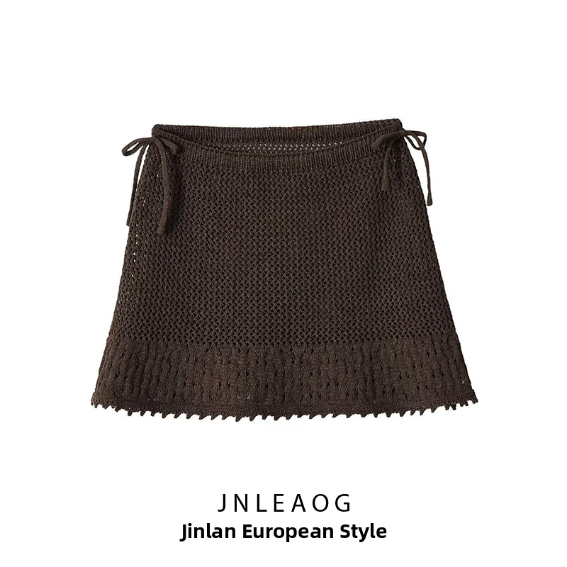

Fashionable Side-Tie Knitted Skirt by JNLEAOG Summer New Arrival Women's Wear Casual Polyester Fiber Standard Fit