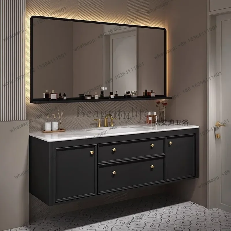 

French bathroom cabinet combination toilet washbasin oak luxury stone face washbasin
