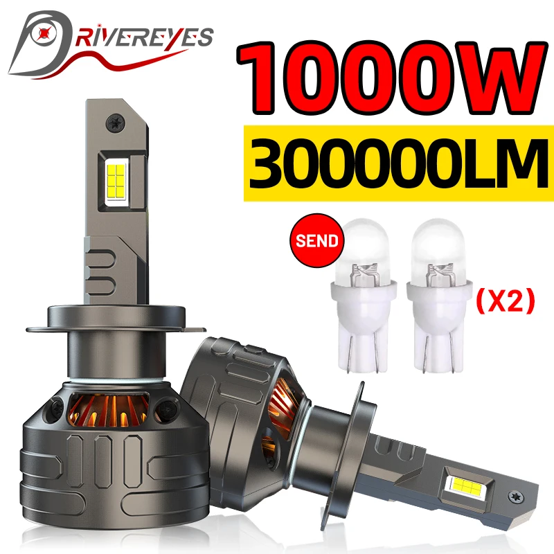 H7 H11 H4 LED Headlight 1000W K5C Canbus Led H1 HB3 9005 4300K 6000K H8 HB4 9006 H9 9012 HIR2 5570 CSP Turbo Car Lamp Fog Lights