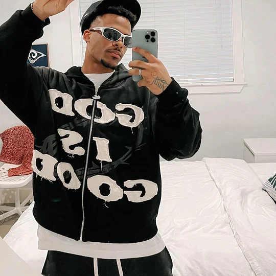 New Autumn and Winter Pattern Patch Men Hoodie Y2k Fashion Street Harajuku Loose Hip-Hop Men and Women Sweatshirt