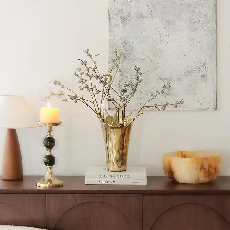 Creative Splash-Inspired Decorative Fruit Platter Gold Aluminum Fruit Basket Vase Home Decor Accent Piece