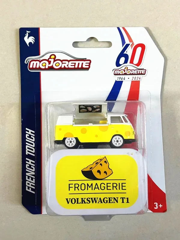 Majorette 1/64 French touch 60th anniversary VW T1 CITROEN 2CV  Diecast Model Car Kids Toys Gift