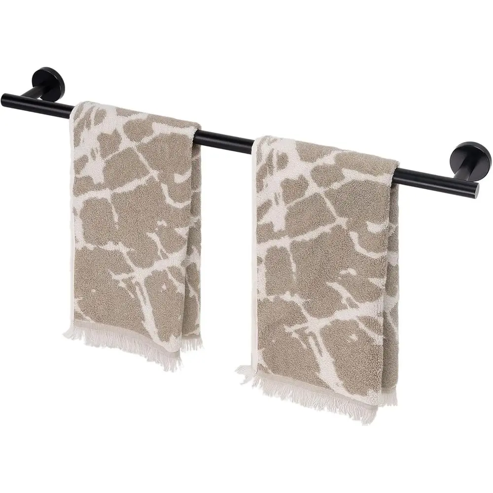 

24 Inch Matte Black Wall-Mounted Stainless Steel Towel Bar with Hardware for Bathroom