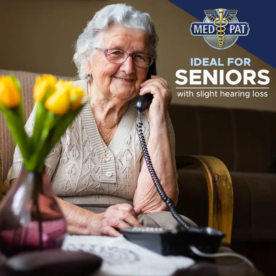 D8WP Waterproof Desk Set Telephone w Ring inUse Light Indicator Office and Home Phone with Large Buttons, Full Volume Control, C