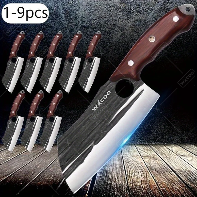 1-9PCS Stainless Steel Knife Sets Handmade Sharp Multipurpose Chef Knife Utility