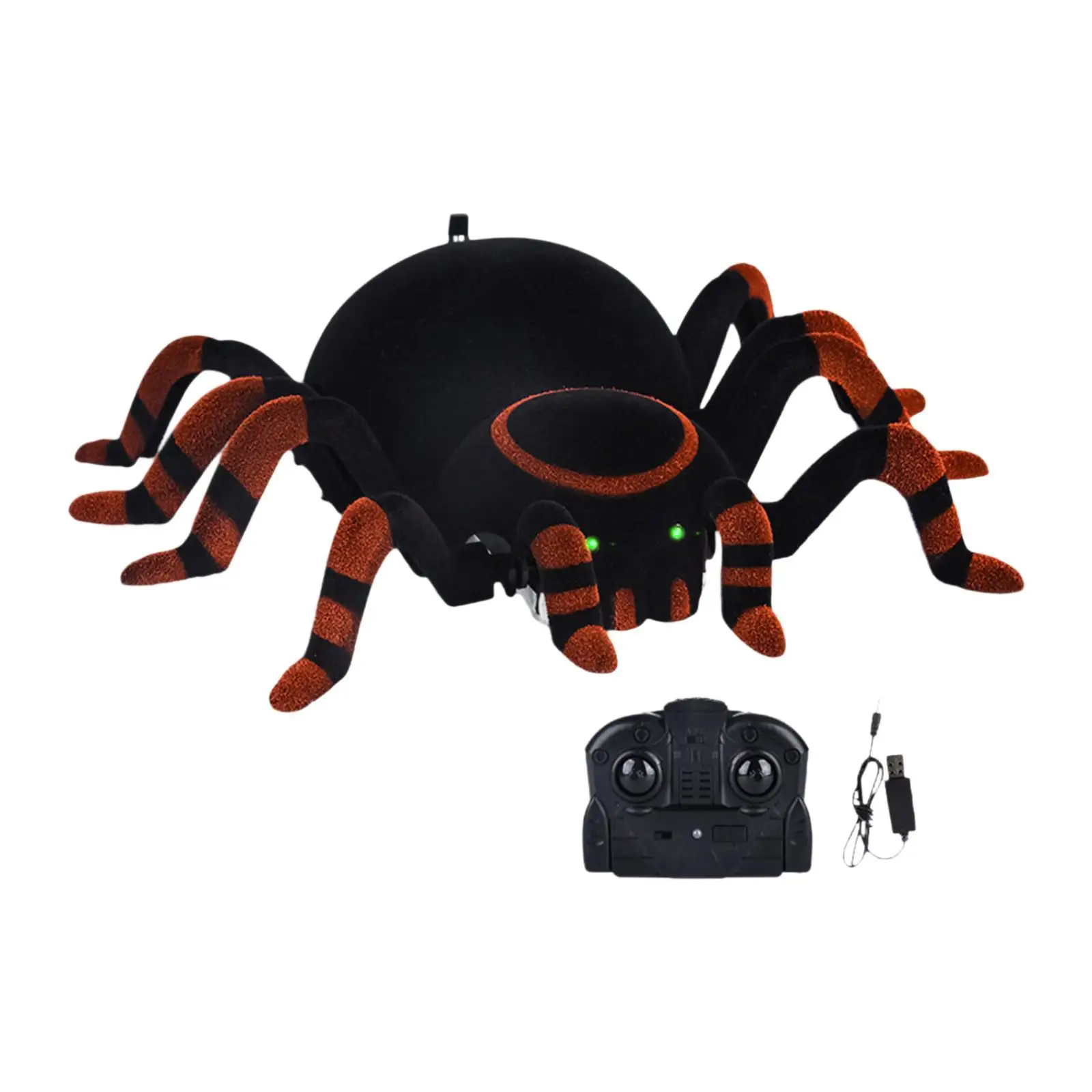 RC Crawling Spider Toy Interactive Toy Realistic Scare Toy with Charging Cable Sound and Light for Kids Toddlers Children Gift